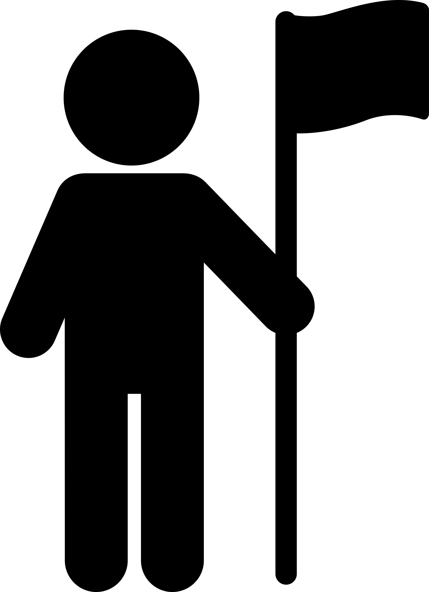 Man With Flag Icon Svg Vector Free Vectors